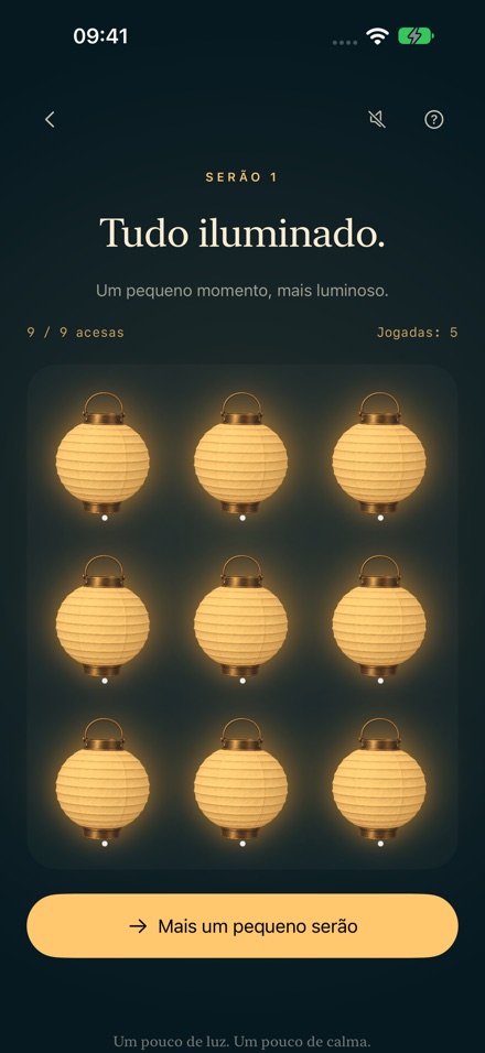 Tudo iluminado.